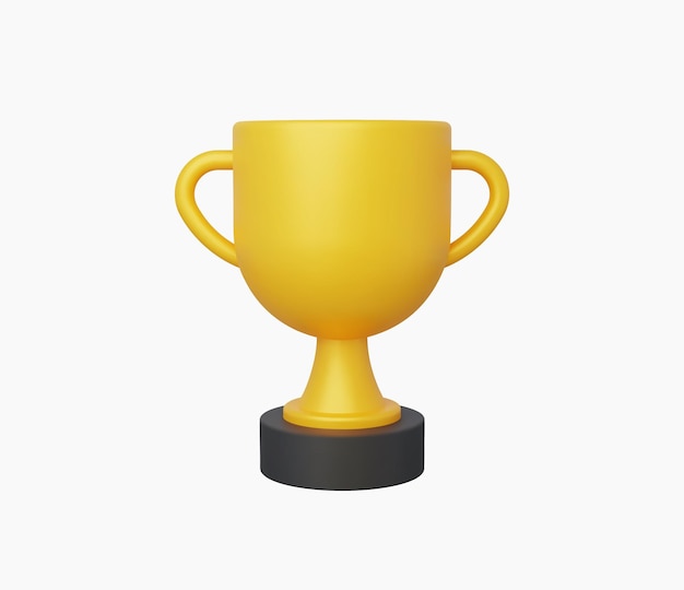 3d realista trofeo de oro icono vector ilustración