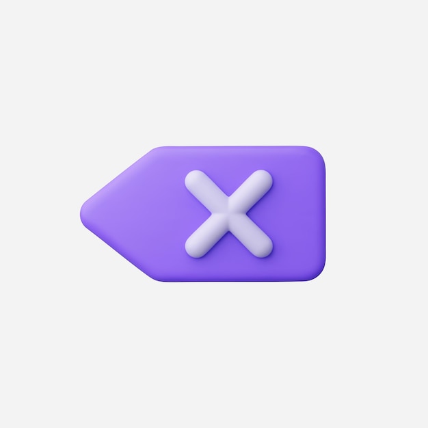 3d Realistic Backspace icon vector Illustration
