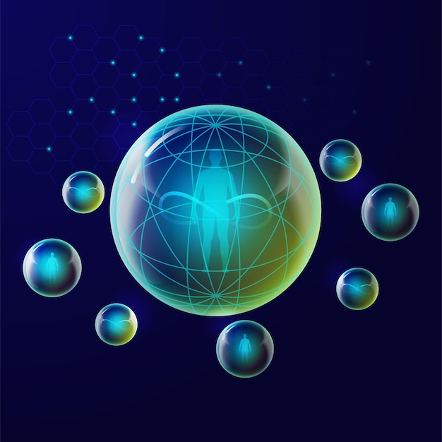 3D Render de una esfera futura