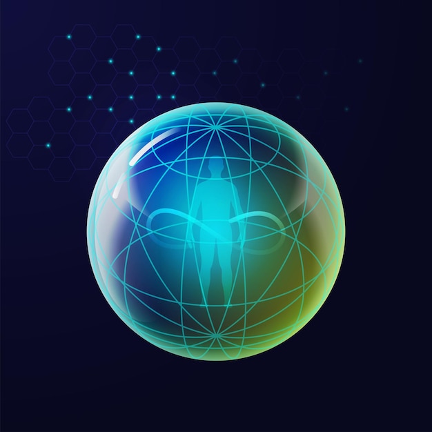 3D Render de una esfera futura