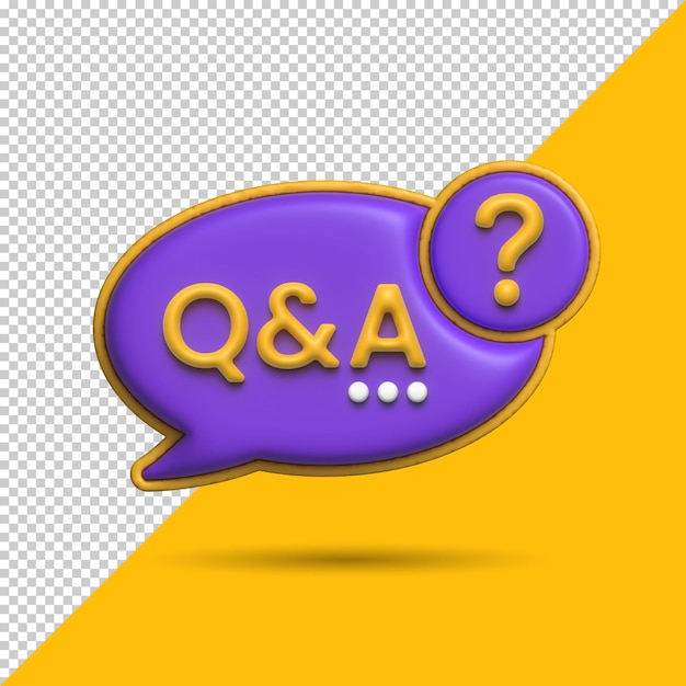 3d render faq icono basado en vectores