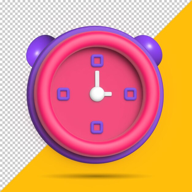 Vector 3d render icono de reloj basado en vectores