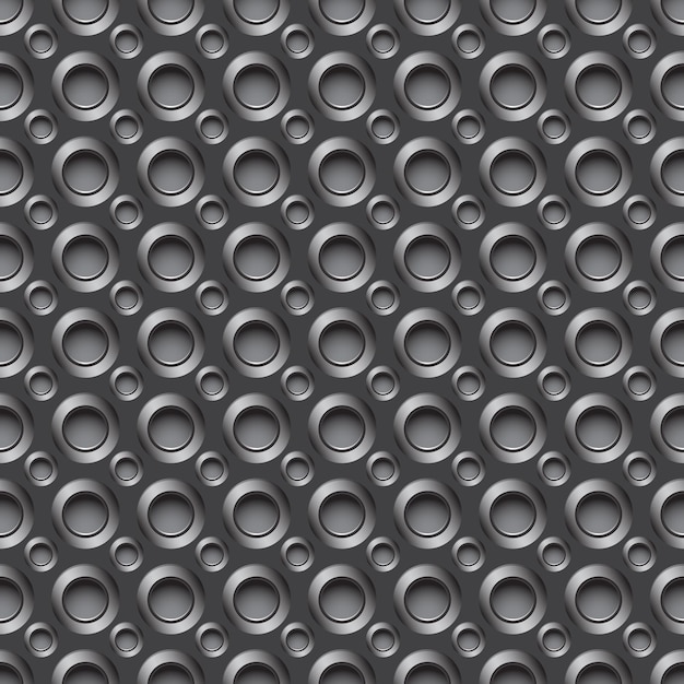 3D Render patrón de carbono sin fisuras con pequeños orificios redondos en fondo de colores gris