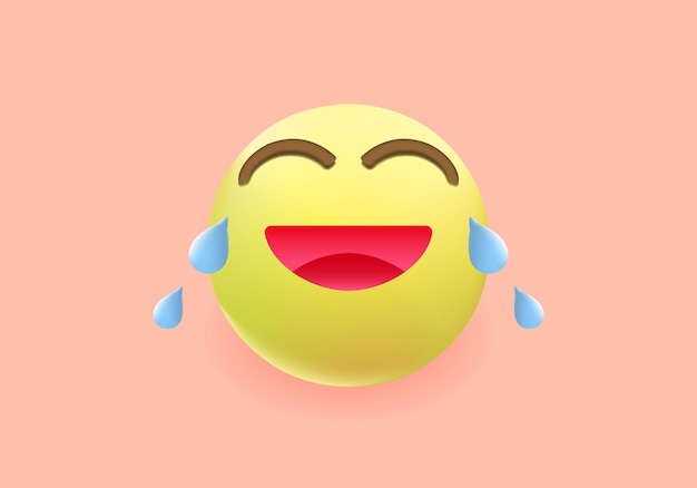 3d risa emoji ilustraciones vectoriales de icono amarillo