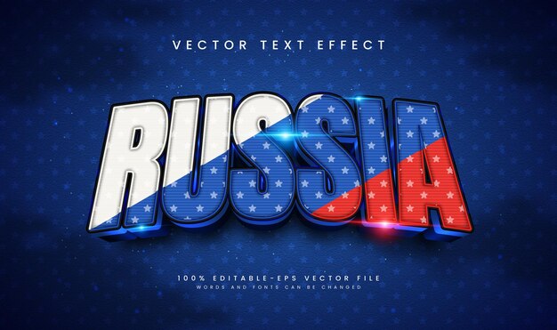 3d Rusia estilo moderno efecto de texto vectorial editable adecuado para celebrar el tema del evento ruso