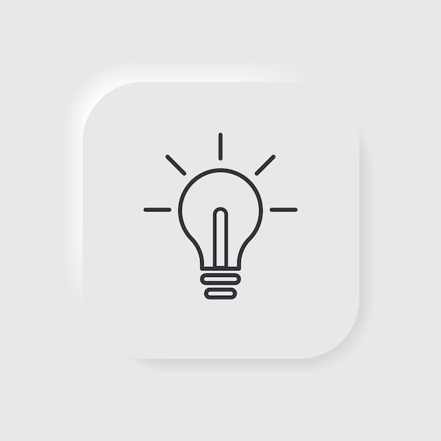 3d señal de luz bombilla línea icono idea icono solución pensamiento concepto iluminación lámpara eléctrica