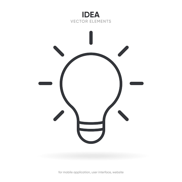 3d señal de luz bombilla línea icono idea icono solución pensamiento concepto iluminación lámpara eléctrica