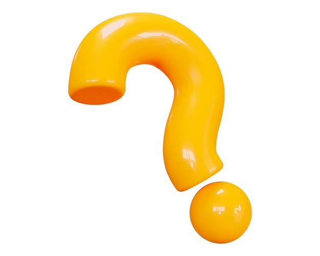 3d signo de interrogación amarillo Preguntas frecuentes símbolo de solución de problema ilustración vectorial sobre fondo aislado