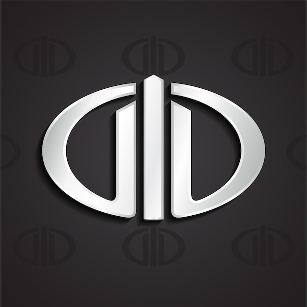 3d silver modern shape linear elipse logo