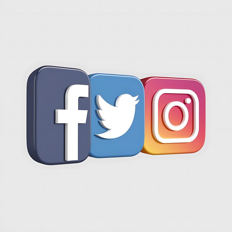 3d social media y facebook colección de iconos fondo del día de las redes sociales