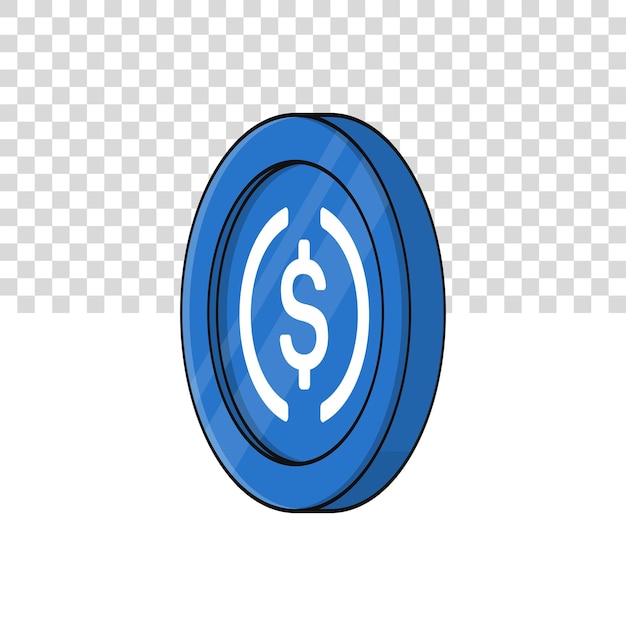 3D USD Coin USDC moneda criptográfica tecnología de cadena de bloques