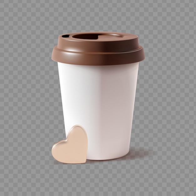 3d vacío plantilla Mockup papel taza de café en un trasfondo transparente Símbolo de bebida para llevar