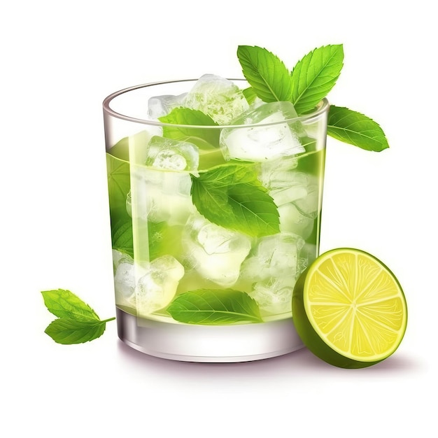 3d vector caipirinha en fondo blanco