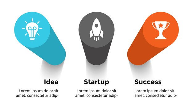 3D Vector Infographic Presentation business 3 plantilla de diapositiva opción de paso Concepto de gráfico de línea de tiempo