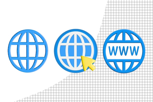 3d web browser icon with cursor icon 3d render illustration vector for click by world wide web browser icon