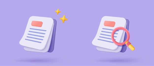3d white clipboard task management todo check list assignment and exam checklist with search icon efficient work on project plan fast progress level up concept 3d todo check icon vector render