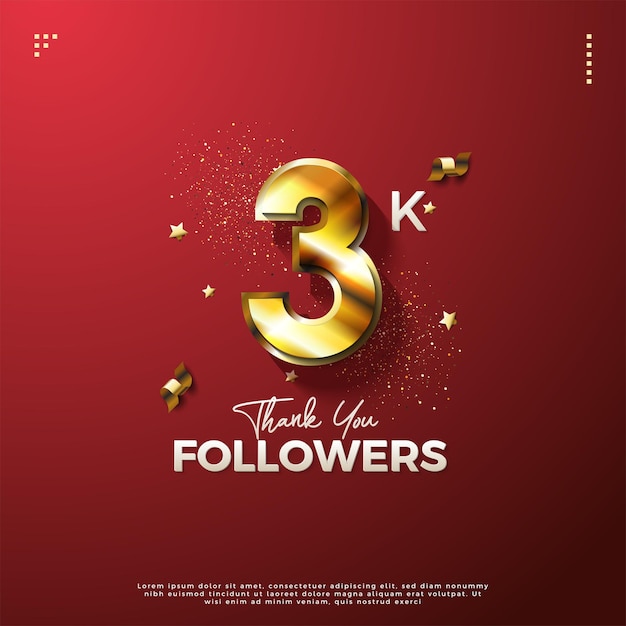 3k seguidores con coloración de números como vector premium de diseño de piel de animal