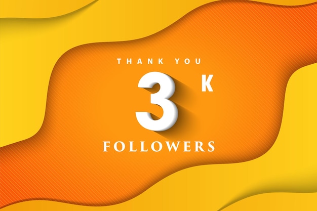 3k seguidores con un hermoso fondo de onda naranja.
