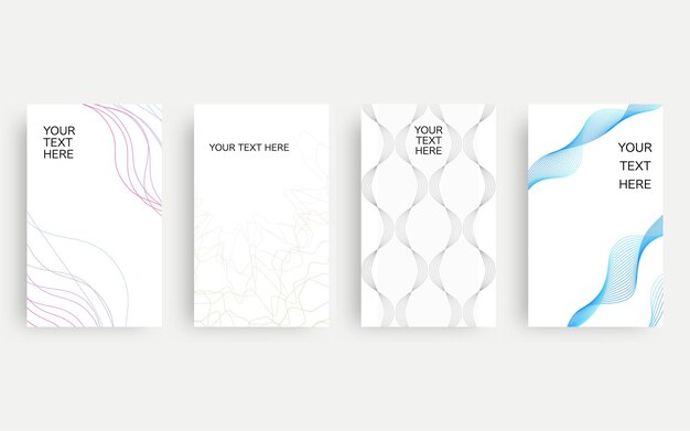 4 diseños de tarjetas con fondos abstractos fondo blanco simple