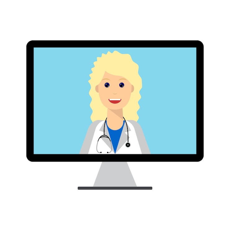 Vector 4 doctora en monitor de computadora