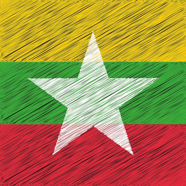 4 de enero diseño de la bandera del día de la independencia de myanmar