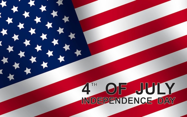 4 de julio con la bandera de los Estados Unidos Día de la Independencia Banner Ilustración vectorial