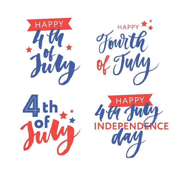 4 de julio. caligrafía feliz día de la independencia