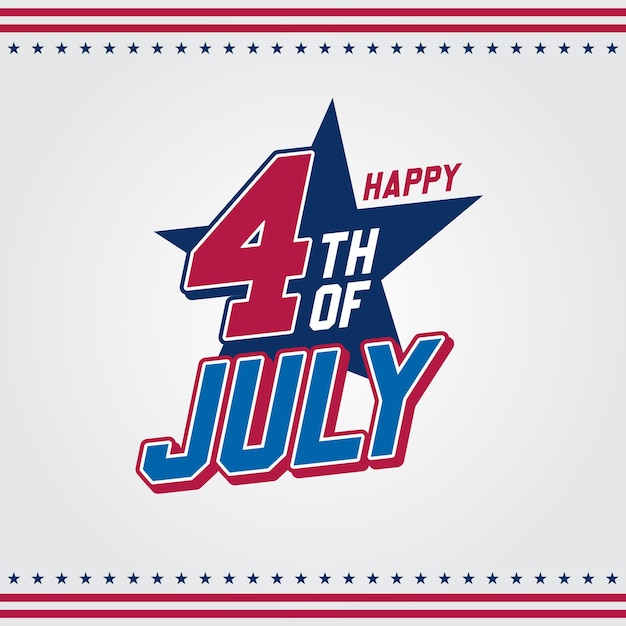 4 de julio Celebración de la Independencia de los Estados Unidos Diseño vectorial Estados Unidos de América Ilustración vectorial