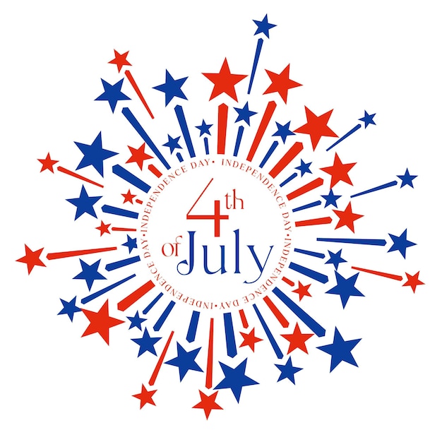 Vector 4 de julio día de la independencia de ee. uu. elementos de vacaciones vectoriales aislados en fondo blanco