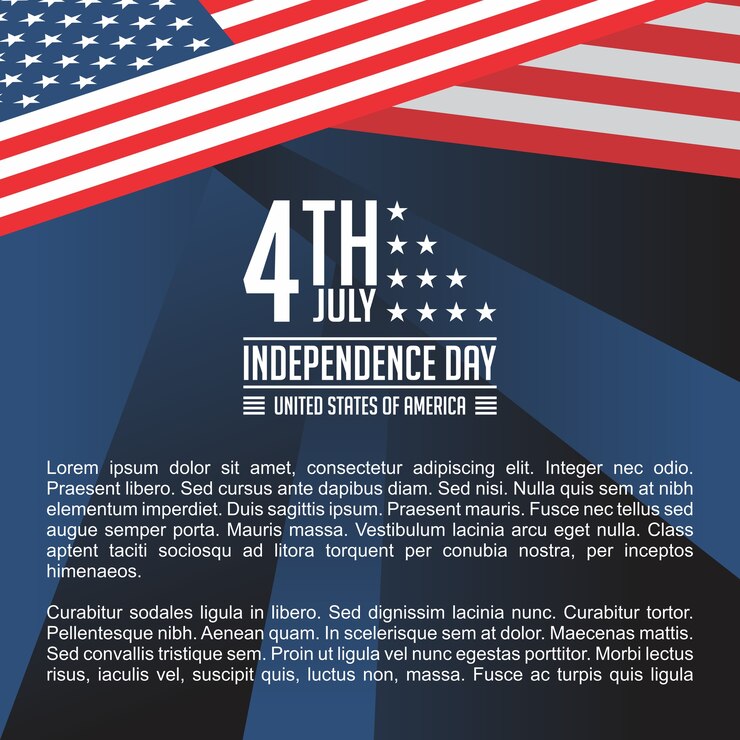 Vector 4 de julio, día de la independencia tarjeta de felicitación de los estados unidos de américa