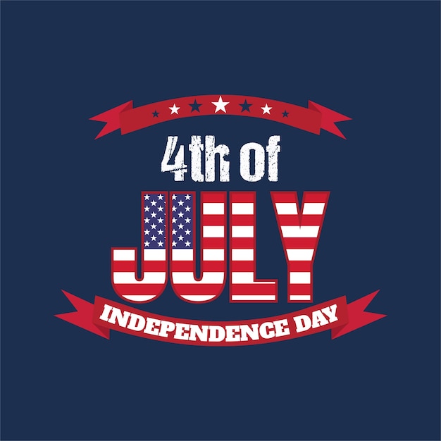 4 de julio diseño de estandarte o camiseta de tipografía