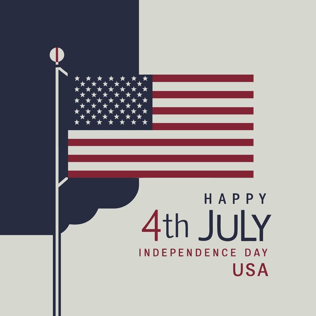 4 de julio Feliz día de la independencia estadounidense Vector de la bandera