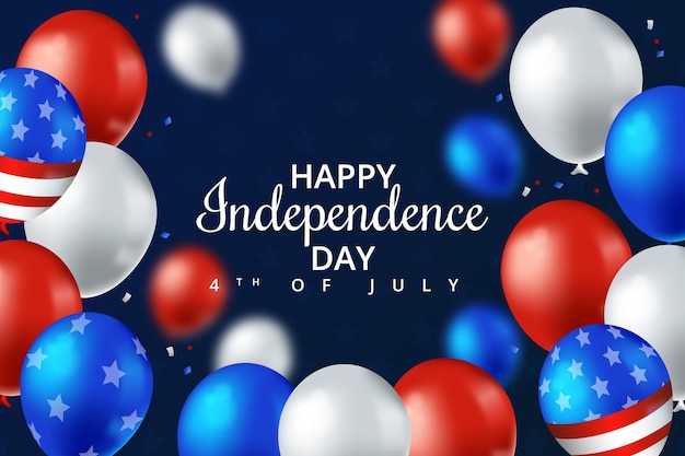 4 de julio realista - fondo de globos del día de la independencia