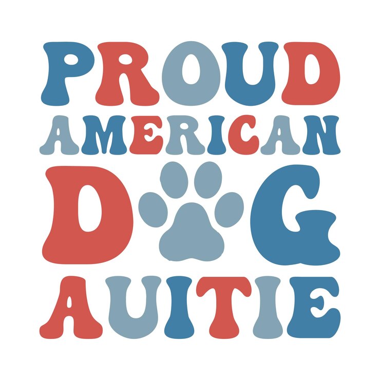 4 de julio Tipografía de perros diseño de camisetas vectoriales premium