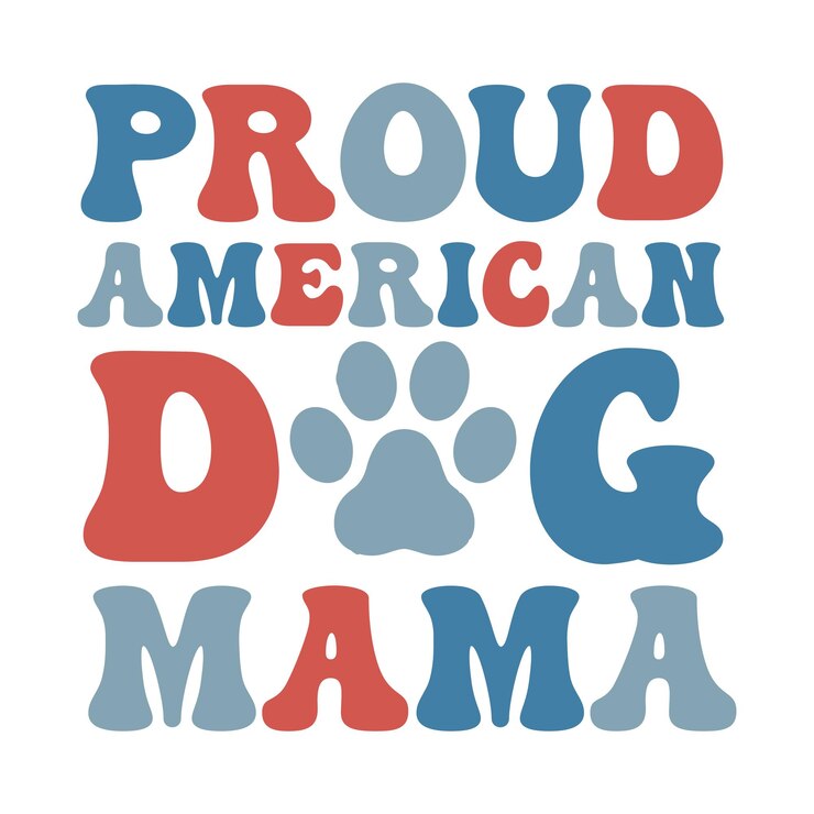 4 de julio Tipografía de perros diseño de camisetas vectoriales premium