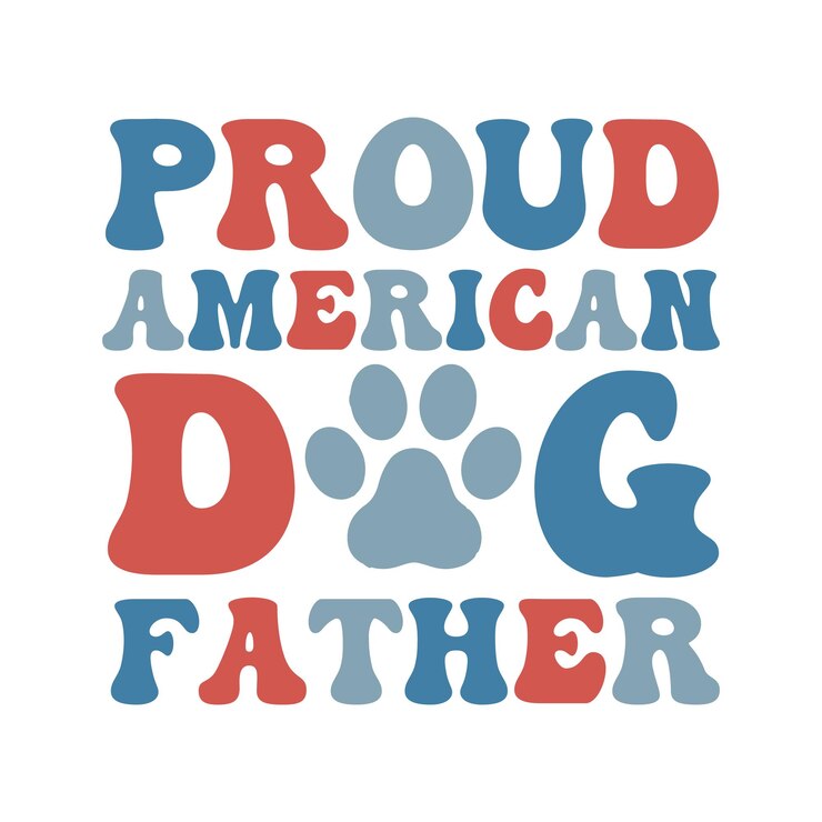 4 de julio Tipografía de perros diseño de camisetas vectoriales premium