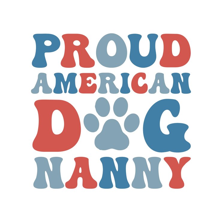 4 de julio Tipografía de perros diseño de camisetas vectoriales premium