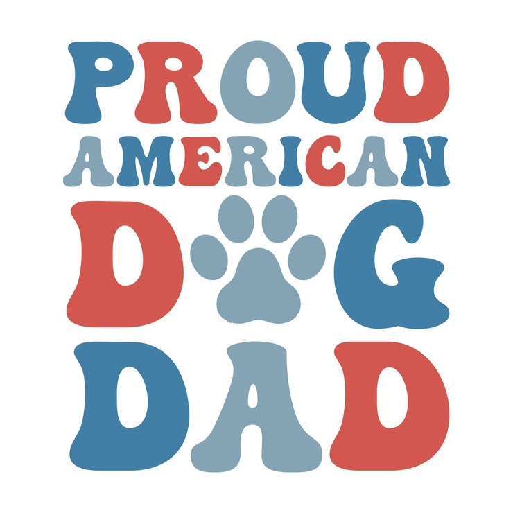 4 de julio Tipografía de perros diseño de camisetas vectoriales premium