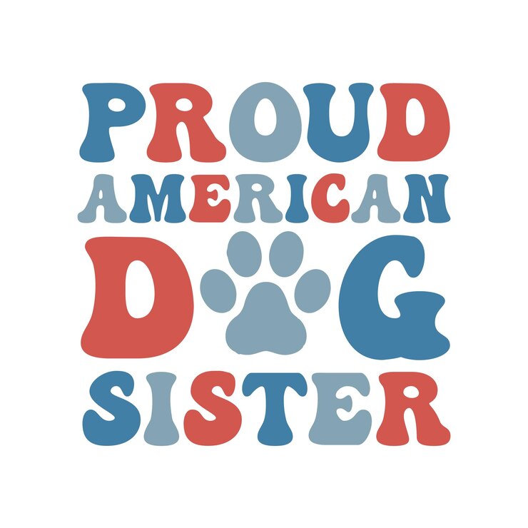 4 de julio Tipografía de perros diseño de camisetas vectoriales premium