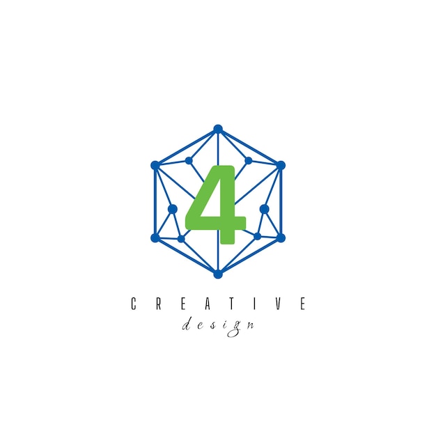 4 letras IT simple diseño de logotipo de hexágono hexagonal elegante creativo