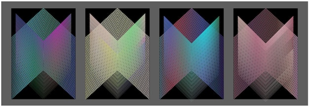 4 líneas de fondo de color degradado de simetría alterna