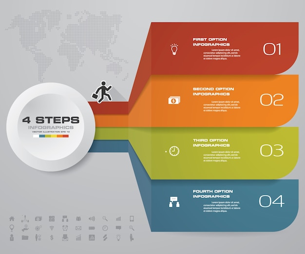 4 opciones de diseño de infografías para la presentación.