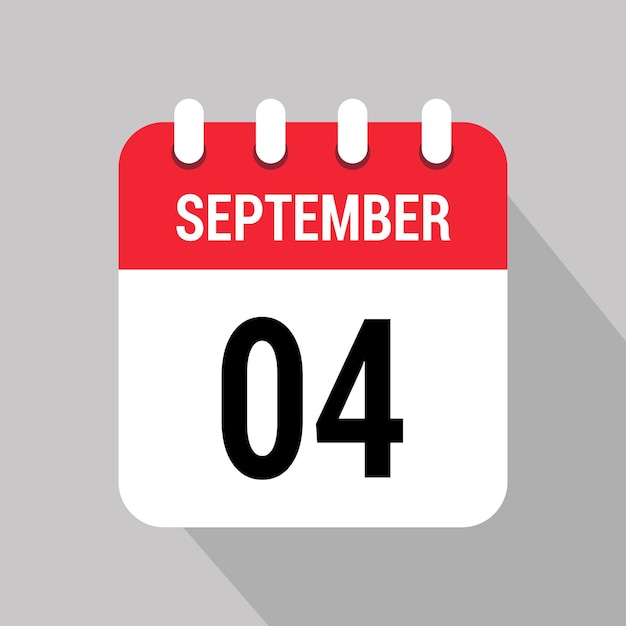 4 de septiembre icono de calendario diseño vector de objeto