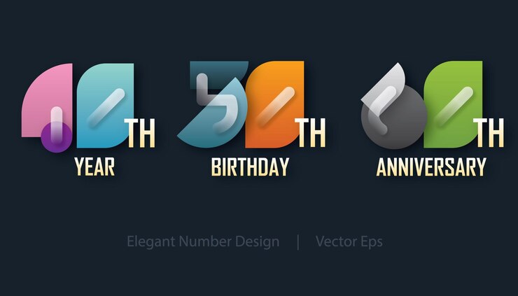 40 50 60 años celebraciones geometría vector número