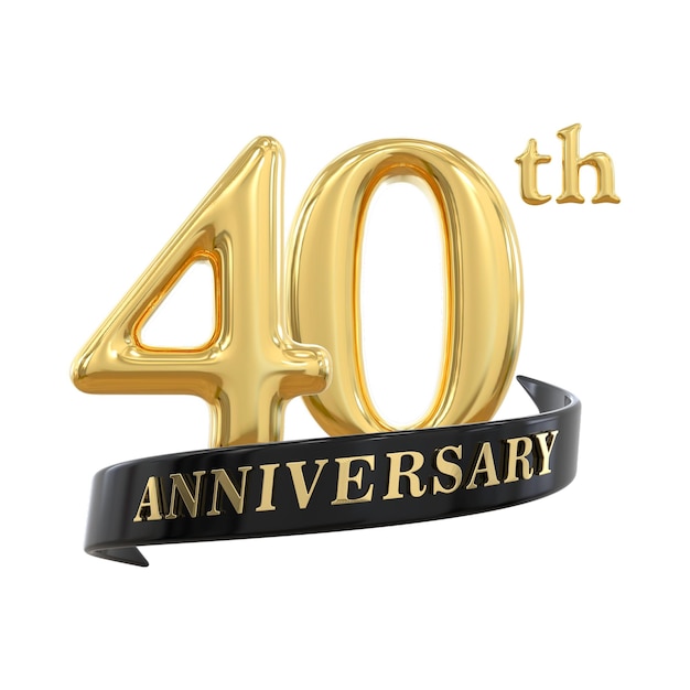 40 aniversario del diseño 3D dorado
