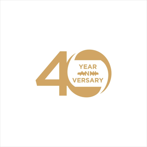 40 aniversario con un número de oro sobre un fondo blanco