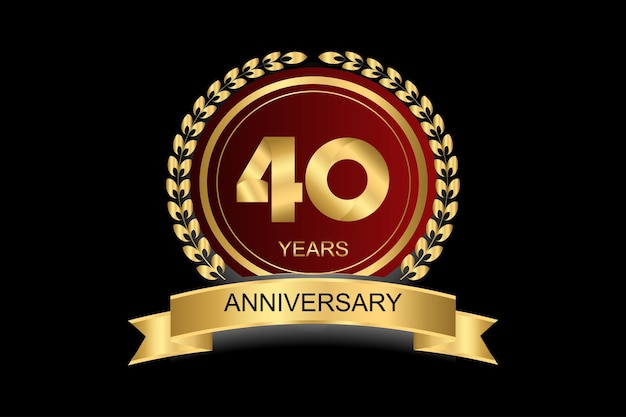 40 años aniversario vector icono logo Elemento de diseño con estilo gráfico moderno