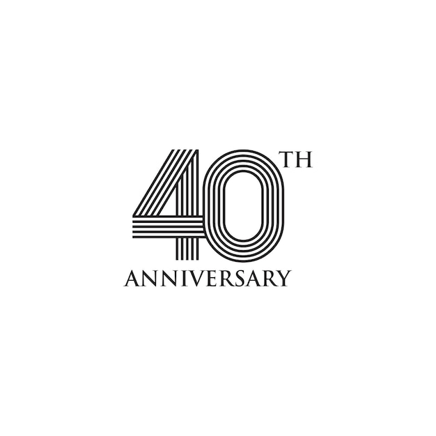 40 años celebrando el aniversario del emblema diseño del logotipo plantilla vectorial
