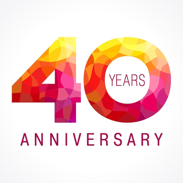 40 años celebrando el logo ardiente. 40 aniversario vector felicitaciones. número rojo creativo.