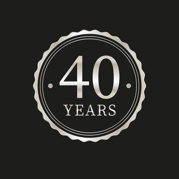 40 años para eventos de celebración aniversario fecha conmemorativa logotipo beige metálico sello de insignia